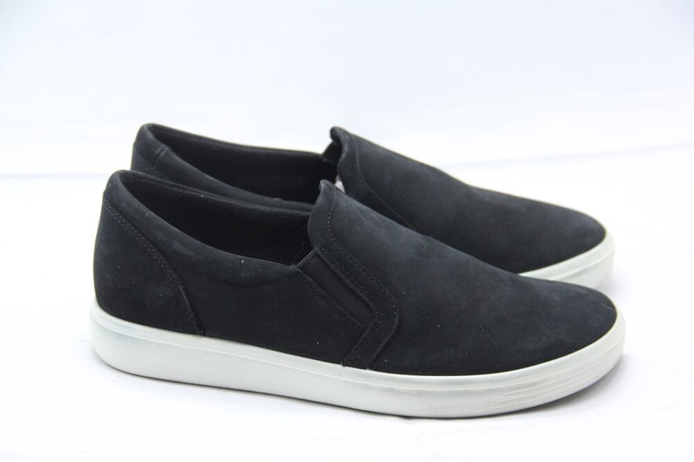 ECCO Soft 7 Shoes Womens Size EU 38 7-7.5 Black Suede Slip On Comfort Sneakers